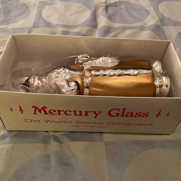 Vintage Department 56 Mercury Glass Old World Santa Holiday Christmas Ornament - Picture 3 of 5